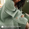 Bedsure PureWoven 100% Cotton Muslin Blanket 8-Layer, Queen, Sage Green | Breathable, Moisture-Wicking, All-Season, Softens After Wash, 460 GSM, Gauze Bedding, Low Shedding, for Adults, 90″ X 90″(Sage Green)