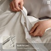 Bedsure PureWoven 100% Cotton Percale Duvet Cover Queen, Rope Weave, White | Hotel-Style Breathable Comforter Cover, Crisp & Lightweight Feel, Zipper & 8 Ties, Easy Machine Care, 3-Piece, 90″x90″, White(01 – Hotel Linen Beige)