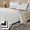Bedsure PureWoven 100% Cotton Percale Duvet Cover Queen, Rope Weave, White | Hotel-Style Breathable Comforter Cover, Crisp & Lightweight Feel, Zipper & 8 Ties, Easy Machine Care, 3-Piece, 90″x90″, White(04 – Hotel Black Frame)