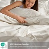 Bedsure PureWoven 100% Cotton Percale Duvet Cover Queen, Rope Weave, White | Hotel-Style Breathable Comforter Cover, Crisp & Lightweight Feel, Zipper & 8 Ties, Easy Machine Care, 3-Piece, 90″x90″, White(01 – Hotel Linen Beige)