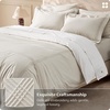 Bedsure PureWoven 100% Cotton Percale Duvet Cover Queen, Rope Weave, White | Hotel-Style Breathable Comforter Cover, Crisp & Lightweight Feel, Zipper & 8 Ties, Easy Machine Care, 3-Piece, 90″x90″, White(01 – Hotel Linen Beige)