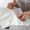 Bedsure PureWoven 100% Cotton Percale Duvet Cover Queen, Rope Weave, White | Hotel-Style Breathable Comforter Cover, Crisp & Lightweight Feel, Zipper & 8 Ties, Easy Machine Care, 3-Piece, 90″x90″, White(04 – Hotel Navy Frame)