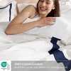 Bedsure PureWoven 100% Cotton Percale Duvet Cover Queen, Rope Weave, White | Hotel-Style Breathable Comforter Cover, Crisp & Lightweight Feel, Zipper & 8 Ties, Easy Machine Care, 3-Piece, 90″x90″, White(04 – Hotel Navy Frame)