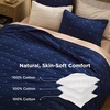 Bedsure PureWoven 100% Cotton Quilt Set, King Bedspread, Dusty Blue | Lightweight Breathable Coverlet & 2 Pillow Shams, 3-Piece Geometric Bedding Set, All-Season, Machine Washable, 106×96 in(09 – Navy Blue – Four Leaf Clover)