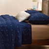 Bedsure PureWoven 100% Cotton Quilt Set, King Bedspread, Dusty Blue | Lightweight Breathable Coverlet & 2 Pillow Shams, 3-Piece Geometric Bedding Set, All-Season, Machine Washable, 106×96 in(09 – Navy Blue – Four Leaf Clover)