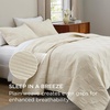 Bedsure PureWoven 100% Cotton Quilt Set, King Bedspread, Dusty Blue | Lightweight Breathable Coverlet & 2 Pillow Shams, 3-Piece Geometric Bedding Set, All-Season, Machine Washable, 106×96 in(10 – Beige Checker)