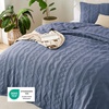 Bedsure PureWoven 100% Cotton Quilt Set, King Bedspread, Dusty Blue | Lightweight Breathable Coverlet & 2 Pillow Shams, 3-Piece Geometric Bedding Set, All-Season, Machine Washable, 106×96 in(04 – Dusty Blue – Tribal Geometry)