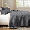 Bedsure PureWoven 100% Cotton Quilt Set, King Bedspread, Dusty Blue | Lightweight Breathable Coverlet & 2 Pillow Shams, 3-Piece Geometric Bedding Set, All-Season, Machine Washable, 106×96 in(12 – Grey Checker)