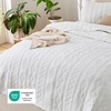 Bedsure PureWoven 100% Cotton Quilt Set, King Bedspread, Dusty Blue | Lightweight Breathable Coverlet & 2 Pillow Shams, 3-Piece Geometric Bedding Set, All-Season, Machine Washable, 106×96 in(02 – White – Tribal Geometry)