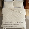 Bedsure PureWoven 100% Cotton Quilt Set, King Bedspread, Dusty Blue | Lightweight Breathable Coverlet & 2 Pillow Shams, 3-Piece Geometric Bedding Set, All-Season, Machine Washable, 106×96 in(10 – Beige Checker)