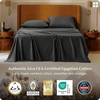 Bedsure PureWoven 100% Giza Egyptian Cotton Queen Sheet, CEA & BV Certified | 18″ Deep Pocket Sateen Sheets with Corner Straps, Durable & All-Season Breathable, Hotel Luxury, Oeko-Tex, Giftable, Beige(Grey)