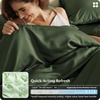 Bedsure PureWoven 100% Organic Bamboo Cooling Duvet Cover Set, King, Green | Silky, Soft, Luxury, for Hot Sleepers, 300TC, Button Closure, 3 Pieces with 2 Pillow Shams(No Insert), 104″ X 90″(Olive Green)