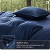 Bedsure PureWoven 100% Organic Bamboo Cooling Duvet Cover Set, King, Green | Silky, Soft, Luxury, for Hot Sleepers, 300TC, Button Closure, 3 Pieces with 2 Pillow Shams(No Insert), 104″ X 90″(Navy)