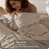 Bedsure PureWoven 100% Organic Cotton Queen Duvet Cover Set, Ivory | GOTS Certified, Luxury, Zipper Closure, Ultra-Soft Breathable, 2 Pillow Shams Included, 8 Ties, for Sensitive Skins, 90″x90″(Heathered Taupe (No Comforter))