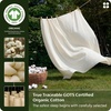 Bedsure PureWoven 100% Organic Cotton Queen Duvet Cover Set, Ivory | GOTS Certified, Luxury, Zipper Closure, Ultra-Soft Breathable, 2 Pillow Shams Included, 8 Ties, for Sensitive Skins, 90″x90″(Ivory (No Comforter))