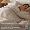 Bedsure PureWoven 100% Organic Cotton Queen Duvet Cover Set, Ivory | GOTS Certified, Luxury, Zipper Closure, Ultra-Soft Breathable, 2 Pillow Shams Included, 8 Ties, for Sensitive Skins, 90″x90″(Heathered Taupe (No Comforter))