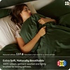 Bedsure PureWoven 100% Organic Cotton Queen Duvet Cover Set, Ivory | GOTS Certified, Luxury, Zipper Closure, Ultra-Soft Breathable, 2 Pillow Shams Included, 8 Ties, for Sensitive Skins, 90″x90″(Olive Green (No Comforter))