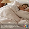 Bedsure PureWoven 100% Organic Cotton Queen Duvet Cover Set, Ivory | GOTS Certified, Luxury, Zipper Closure, Ultra-Soft Breathable, 2 Pillow Shams Included, 8 Ties, for Sensitive Skins, 90″x90″(Linen (No Comforter))