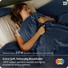 Bedsure PureWoven 100% Organic Cotton Queen Duvet Cover Set, Ivory | GOTS Certified, Luxury, Zipper Closure, Ultra-Soft Breathable, 2 Pillow Shams Included, 8 Ties, for Sensitive Skins, 90″x90″(Navy Blue (No Comforter))