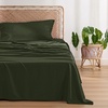 Bedsure PureWoven 100% Rayon Derived from Bamboo, Queen Sheets, 4 Pieces | Cooling Sheets for Hot Sleepers, Breathable & Silky Soft, 16″ Deep Pocket, Hotel Luxury Bedding, White(22 – Olive Green)