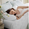 Bedsure PureWoven 100% Rayon Derived from Bamboo, Queen Sheets, 4 Pieces | Cooling Sheets for Hot Sleepers, Breathable & Silky Soft, 16″ Deep Pocket, Hotel Luxury Bedding, White(02 – White)