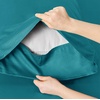 Bedsure PureWoven 100% Rayon Derived from Bamboo, Queen Sheets, 4 Pieces | Cooling Sheets for Hot Sleepers, Breathable & Silky Soft, 16″ Deep Pocket, Hotel Luxury Bedding, White(18 – Turquoise)