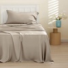 Bedsure PureWoven 100% Rayon Derived from Bamboo, Queen Sheets, 4 Pieces | Cooling Sheets for Hot Sleepers, Breathable & Silky Soft, 16″ Deep Pocket, Hotel Luxury Bedding, White(17 – Simply Taupe)