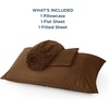Bedsure PureWoven 100% Rayon Derived from Bamboo, Queen Sheets, 4 Pieces | Cooling Sheets for Hot Sleepers, Breathable & Silky Soft, 16″ Deep Pocket, Hotel Luxury Bedding, White(20 – Brown)