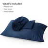Bedsure PureWoven 100% Rayon Derived from Bamboo, Queen Sheets, 4 Pieces | Cooling Sheets for Hot Sleepers, Breathable & Silky Soft, 16″ Deep Pocket, Hotel Luxury Bedding, White(07 – Navy)