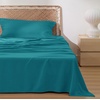 Bedsure PureWoven 100% Rayon Derived from Bamboo, Queen Sheets, 4 Pieces | Cooling Sheets for Hot Sleepers, Breathable & Silky Soft, 16″ Deep Pocket, Hotel Luxury Bedding, White(18 – Turquoise)