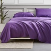 Bedsure PureWoven 100% Rayon Derived from Bamboo, Queen Sheets, 4 Pieces | Cooling Sheets for Hot Sleepers, Breathable & Silky Soft, 16″ Deep Pocket, Hotel Luxury Bedding, White(Purple)