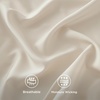 Bedsure PureWoven 100% Rayon Derived from Bamboo, Queen Sheets, 4 Pieces | Cooling Sheets for Hot Sleepers, Breathable & Silky Soft, 16″ Deep Pocket, Hotel Luxury Bedding, White(12 – Light Beige)