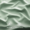 Bedsure PureWoven 100% Rayon Derived from Bamboo, Queen Sheets, 4 Pieces | Cooling Sheets for Hot Sleepers, Breathable & Silky Soft, 16″ Deep Pocket, Hotel Luxury Bedding, White(10 – Sage Green)