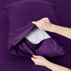 Bedsure PureWoven 100% Rayon Derived from Bamboo, Queen Sheets, 4 Pieces | Cooling Sheets for Hot Sleepers, Breathable & Silky Soft, 16″ Deep Pocket, Hotel Luxury Bedding, White(14 – Plum)