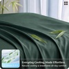 Bedsure PureWoven 100% Rayon Derived from Bamboo, Queen Sheets, 4 Pieces | Cooling Sheets for Hot Sleepers, Breathable & Silky Soft, 16″ Deep Pocket, Hotel Luxury Bedding, White(26 – Forest Green)