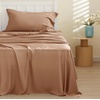 Bedsure PureWoven 100% Rayon Derived from Bamboo, Queen Sheets, 4 Pieces | Cooling Sheets for Hot Sleepers, Breathable & Silky Soft, 16″ Deep Pocket, Hotel Luxury Bedding, White(24 – Khaki)