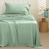 Bedsure PureWoven 100% Rayon Derived from Bamboo, Queen Sheets, 4 Pieces | Cooling Sheets for Hot Sleepers, Breathable & Silky Soft, 16″ Deep Pocket, Hotel Luxury Bedding, White(10 – Sage Green)