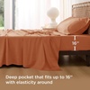 Bedsure PureWoven 100% Rayon Derived from Bamboo, Queen Sheets, 4 Pieces | Cooling Sheets for Hot Sleepers, Breathable & Silky Soft, 16″ Deep Pocket, Hotel Luxury Bedding, White(19 – Burnt Orange)