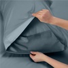 Bedsure PureWoven 100% Rayon Derived from Bamboo, Queen Sheets, 4 Pieces | Cooling Sheets for Hot Sleepers, Breathable & Silky Soft, 16″ Deep Pocket, Hotel Luxury Bedding, White(05 – Dusty Blue)