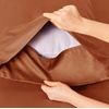 Bedsure PureWoven 100% Rayon Derived from Bamboo, Queen Sheets, 4 Pieces | Cooling Sheets for Hot Sleepers, Breathable & Silky Soft, 16″ Deep Pocket, Hotel Luxury Bedding, White(19 – Burnt Orange)