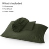 Bedsure PureWoven 100% Rayon Derived from Bamboo, Queen Sheets, 4 Pieces | Cooling Sheets for Hot Sleepers, Breathable & Silky Soft, 16″ Deep Pocket, Hotel Luxury Bedding, White(22 – Olive Green)