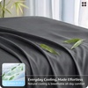 Bedsure PureWoven 100% Rayon Derived from Bamboo, Queen Sheets, 4 Pieces | Cooling Sheets for Hot Sleepers, Breathable & Silky Soft, 16″ Deep Pocket, Hotel Luxury Bedding, White(27 – Charcoal)