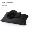 Bedsure PureWoven 100% Rayon Derived from Bamboo, Queen Sheets, 4 Pieces | Cooling Sheets for Hot Sleepers, Breathable & Silky Soft, 16″ Deep Pocket, Hotel Luxury Bedding, White(09 – Black)
