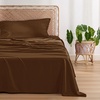 Bedsure PureWoven 100% Rayon Derived from Bamboo, Queen Sheets, 4 Pieces | Cooling Sheets for Hot Sleepers, Breathable & Silky Soft, 16″ Deep Pocket, Hotel Luxury Bedding, White(20 – Brown)