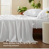 Bedsure PureWoven 100% Rayon Derived from Bamboo, Queen Sheets, 4 Pieces | Cooling Sheets for Hot Sleepers, Breathable & Silky Soft, 16″ Deep Pocket, Hotel Luxury Bedding, White(02 – White)