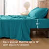 Bedsure PureWoven 100% Rayon Derived from Bamboo, Queen Sheets, 4 Pieces | Cooling Sheets for Hot Sleepers, Breathable & Silky Soft, 16″ Deep Pocket, Hotel Luxury Bedding, White(18 – Turquoise)