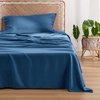 Bedsure PureWoven 100% Rayon Derived from Bamboo, Queen Sheets, 4 Pieces | Cooling Sheets for Hot Sleepers, Breathable & Silky Soft, 16″ Deep Pocket, Hotel Luxury Bedding, White(06 – Teal)