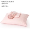 Bedsure PureWoven 100% Rayon Derived from Bamboo, Queen Sheets, 4 Pieces | Cooling Sheets for Hot Sleepers, Breathable & Silky Soft, 16″ Deep Pocket, Hotel Luxury Bedding, White(11 – Pink)