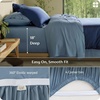 Bedsure PureWoven 100% Viscose Derived from Bamboo King Size Sheet Set 3PCS | Organically Grown, 18″ Deep Pocket, Cooling Fitted Sheet Set for Hot Sleepers, Luxury Silky Soft, No Flat Sheet, White(04 – Mineral Blue)