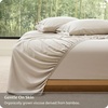 Bedsure PureWoven 100% Viscose Derived from Bamboo King Size Sheet Set 3PCS | Organically Grown, 18″ Deep Pocket, Cooling Fitted Sheet Set for Hot Sleepers, Luxury Silky Soft, No Flat Sheet, White(02 – Beige)